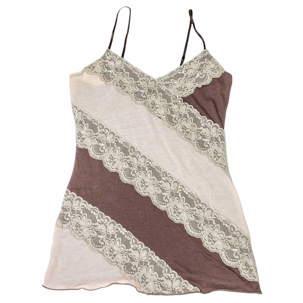 Volume One Color Block Lace Camisole Tank Top View 5